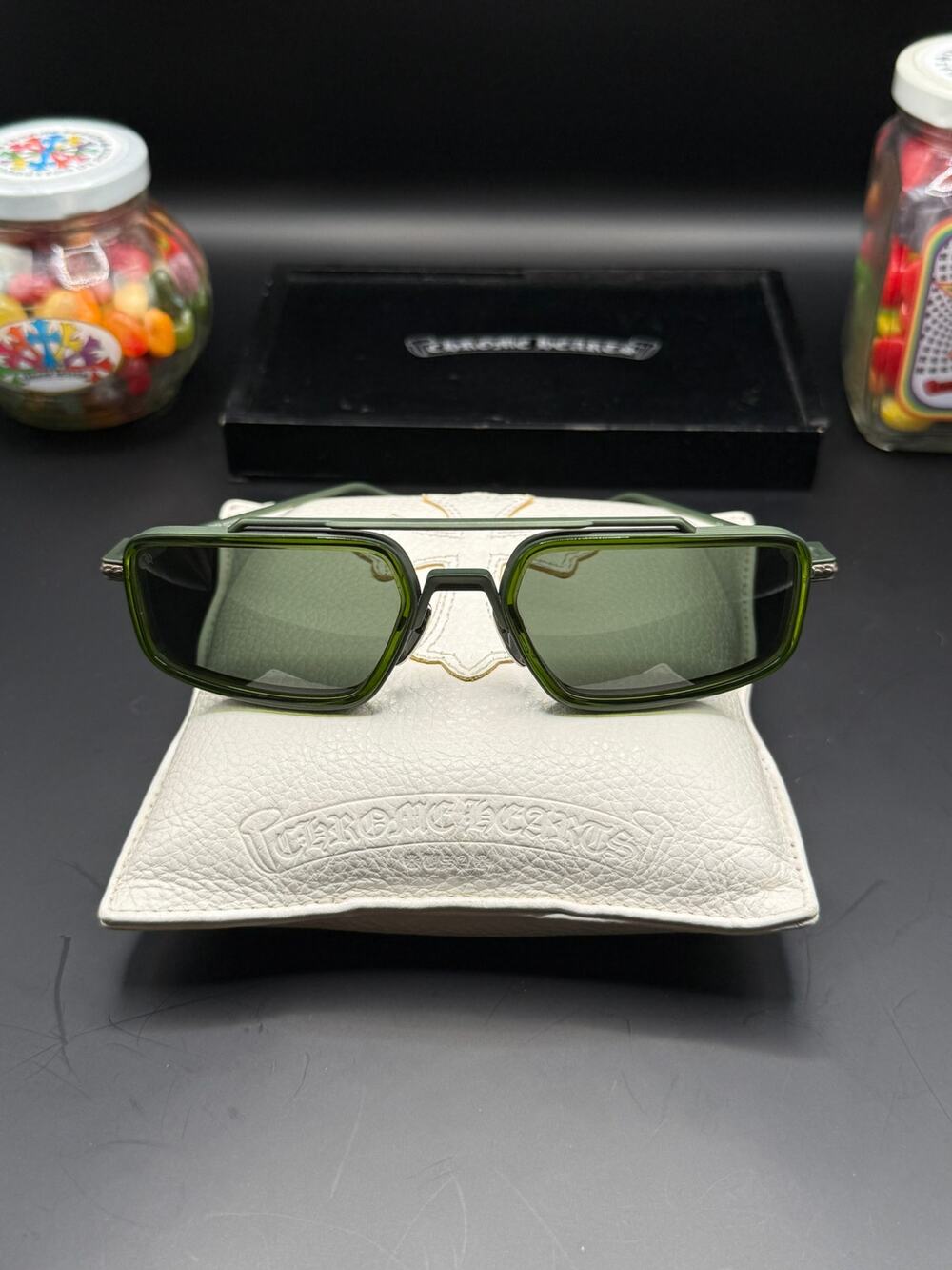 Chrome Hearts Eader Sunglasses Green 61 20 124 Authentic